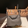 Hermes Mini Lindy Clemence 8F /Etain Silver Hardware 066