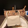 Hermes Mini Lindy Clemence10 / Craie Gold Hardware 068