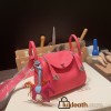 Hermes Mini Lindy Clemence 8W /Rose Azalee Silver Hardware 073