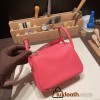 Hermes Mini Lindy Clemence 8W /Rose Azalee Silver Hardware 073