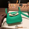 Hermes Mini Lindy Clemence 1K /Bambou Silver Hardware 075