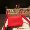 Hermes Mini Lindy Clemence S3/Rouge Cœur Silver Hardware 076