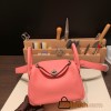 Hermes Mini Lindy Clemence 1Q /Rose Confetti Silver Hardware 083