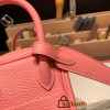 Hermes Mini Lindy Clemence 1Q /Rose Confetti Silver Hardware 083