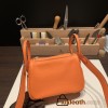 Hermes Mini Lindy Clemence 93 /Orange Silver Hardware 091