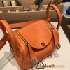 Hermes Mini Lindy Clemence 93 /Orange Silver Hardware 091