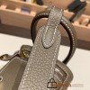 Hermes Mini Lindy Clemence 18/Étoupe Grey Gold Hardware 093