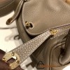 Hermes Mini Lindy Clemence 18/Étoupe Grey Gold Hardware 093