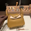 Hermes Mini Lindy Clemence 2S / Sesame Gold Hardware 097