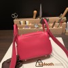 Hermes Mini Lindy Clemence I6 /Rose Extreme Silver Hardware 099
