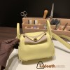Hermes Mini Lindy Clemence 1Z /Jaune Poussin Gold Hardware 100