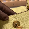 Hermes Mini Lindy Clemence 1Z /Jaune Poussin Gold Hardware 100