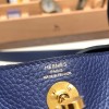 Hermes Mini Lindy Clemence 73 /Blue Saphir Gold Hardware 103