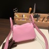 Hermes Mini Lindy Clemence X9 /Mauve Sylvestre Silver Hardware 104