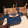 Hermes Mini Lindy Clemence S4 /Deep Blue Gold Hardware 107