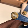 Hermes Mini Lindy Clemence S4 /Deep Blue Gold Hardware 107