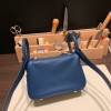 Hermes Mini Lindy Clemence S4 /Deep Blue Gold Hardware 107