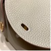 Hermes Mini Lindy Clemence 80 / Pearl Grey Gold Hardware 108