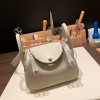 Hermes Mini Lindy Clemence 80 / Pearl Grey Silver Hardware 109