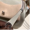 Hermes Mini Lindy Clemence 80 / Pearl Grey Silver Hardware 109