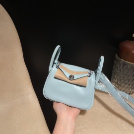 【Mini Lindy】 U2 Blue Zephyr  ×  Silver Hardware  