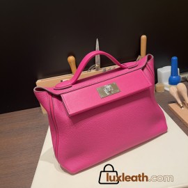 Hermes 29cm kelly 2424 togo & swift L3 / Rose Purple 29cm Silver Hardware Full Handmade