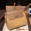 Hermes 29cm kelly 2424 togo & swift 4B/ Biscuit& 3G /Alezan 29cm Silver Hardware Full Handmade