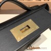 Hermes Mini kelly 2424 89 /Black (Noir)  Gold Hardware 21cm  Full Handmade