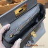 Hermes Mini kelly 2424 J7 /Blue Lin evercolor Gold Hardware 21cm Full Handmade