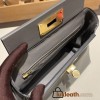 Hermes Mini kelly 21cm 2424 0L/ Gris Meyer Silver Hardware Full Handmade