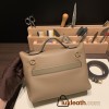 Hermes Mini 21cm kelly 2424 D0 /Beige de Weimar & 18 /Étoupe Grey Gold Hardware 21cm Full Handmade