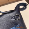 Hermes Mini 21cm kelly 2424 2Z/ Blue nuit & 78 /Blue Marine Silver Hardware Full Handmade