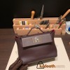 Hermes Mini 21cm kelly 2424 evercolor 0G /Rouge Sellier& Framboise Silver Hardware Full Handmade