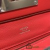 Hermes Mini 21cm kelly 2424 evercolor S3/Rouge Cœur Silver Hardware Full Handmade