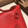 Hermes Mini 21cm kelly 2424 evercolor S3/Rouge Cœur Silver Hardware Full Handmade