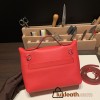 Hermes Mini 21cm kelly 2424 evercolor S3/Rouge Cœur Silver Hardware Full Handmade