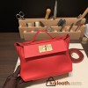 Hermes 21cm Mini kelly 2424 S3/Rouge Cœur evercolor Gold Hardware Full Handmade