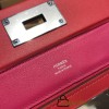 Hermes 21cm Mini kelly 2424 evercolor S3/Rouge Cœur Silver Hardware Full Handmade