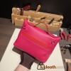 Hermes 21cm Mini kelly 2424 evercolor S3/Rouge Cœur Silver Hardware Full Handmade