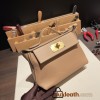 Hermes 21cm Mini kelly 2424 evercolor 0M/Chai Gold Hardware Full Handmade