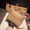 Hermes 21cm Mini kelly 2424 evercolor 0M/Chai Gold Hardware Full Handmade