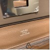 Hermes 21cm Mini kelly 2424 evercolor D0 /Beige de Weimar& 18 /Étoupe Grey Silver Hardware Full Handmade