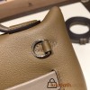 Hermes 21cm Mini kelly 2424 evercolor D0 /Beige de Weimar& 18 /Étoupe Grey Silver Hardware Full Handmade
