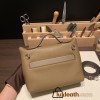 Hermes 21cm Mini kelly 2424 evercolor D0 /Beige de Weimar& 18 /Étoupe Grey Silver Hardware Full Handmade