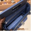 Hermes 21cm Mini kelly 2424 evercolor 7E /Blue Brighton Silver Hardware Full Handmade