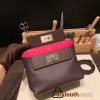 Hermes 21cm Mini kelly 2424 0G /Rouge Sellier& 0D /Rose Mexico Silver Hardware Full Handmade