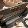 Hermes 21cm Mini kelly 2424  evercolor&swift 8F /Etain Gold Hardware Full Handmade