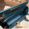 Hermes 21cm Mini kelly 2424 W0 /Vert Bosphore Gold Hardware Full Handmade