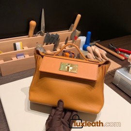 Hermes 21cm Mini kelly 2424 1H /Toffee Gold Hardware Full Handmade