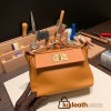 Hermes 21cm Mini kelly 2424 1H /Toffee Gold Hardware Full Handmade